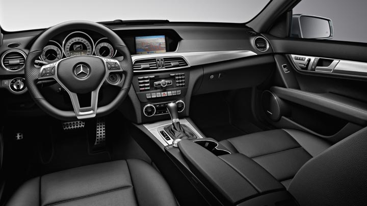 Leather upholstery on all seating surfaces