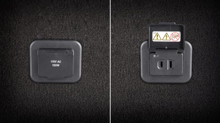 115V power outlet in rear seating area