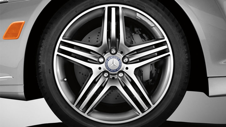 19-inch AMG triple-spoke wheels with all-season tires