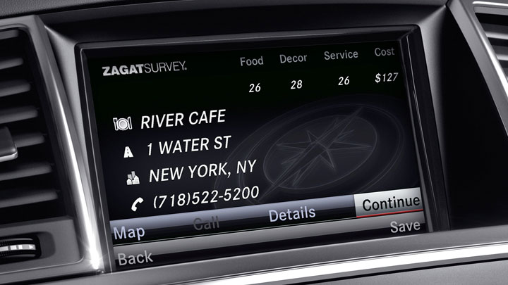 80GB hard-drive navigation with Zagat� Survey