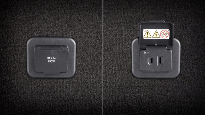 115-volt household-type AC power outlet in cargo area