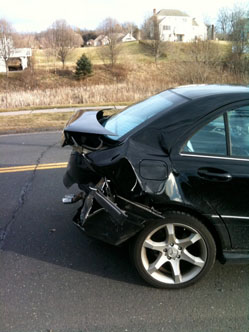 Mercedes rear-end accident