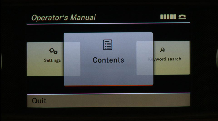 Mercedes Benz MY12 SL OwnersManual TableOfContents