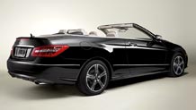 A rear spoiler accentuates the sleek E-Class Cabriolet.