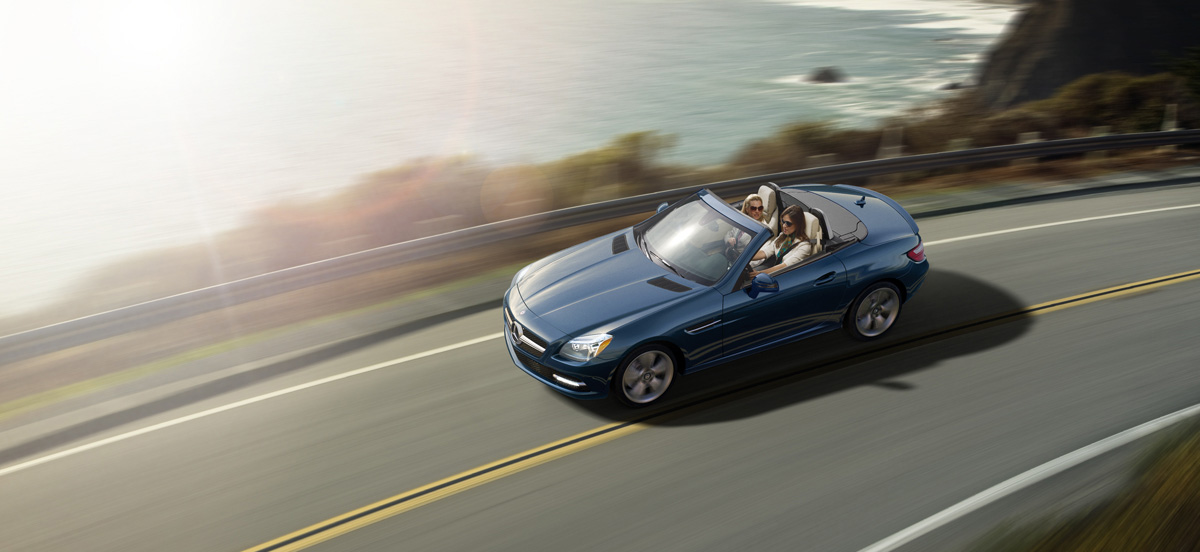 Lunar Blue SLK350 with top down
