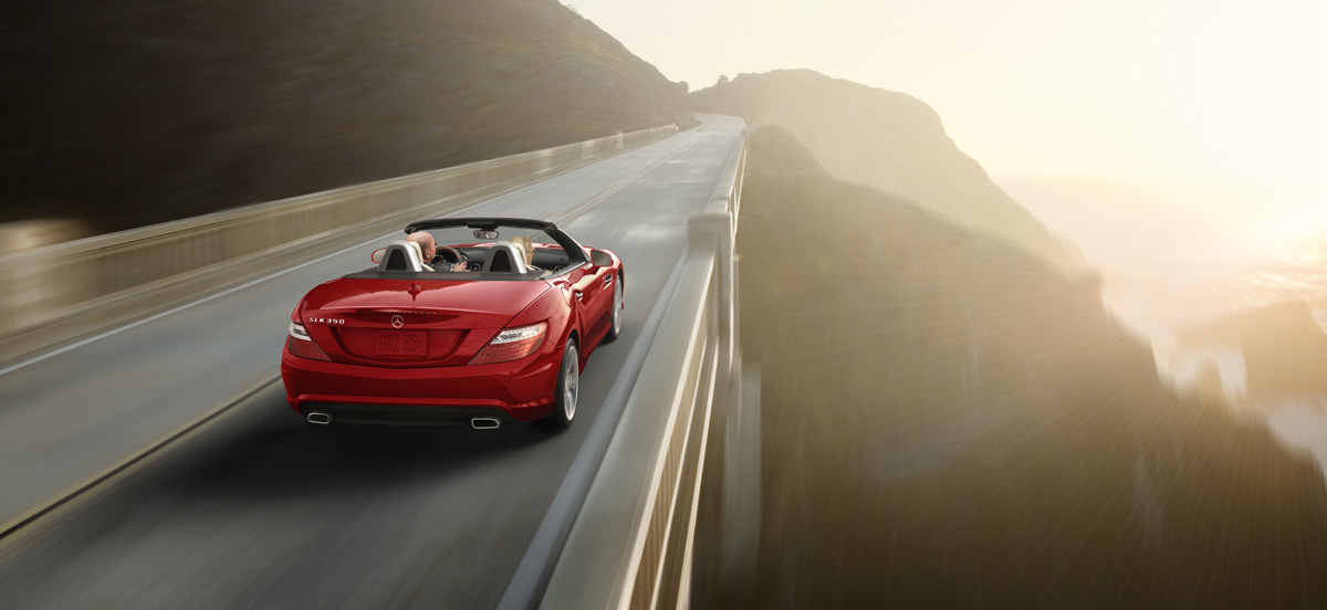 Mars Red SLK350 with top down