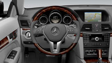 E350 Coupe in Ash/Dark Grey leather and Burl Walnut wood