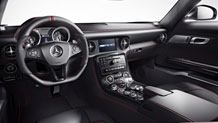 in Black designo Exclusive leather with red stitching