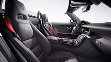 in BlackdesignoExclusive leather with red stitching