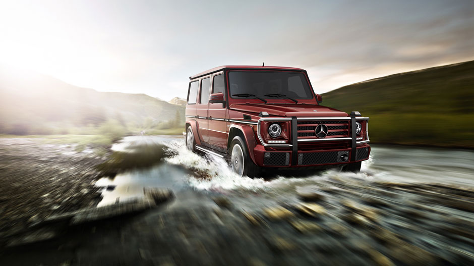 in Storm Red metallic with standard grille guard