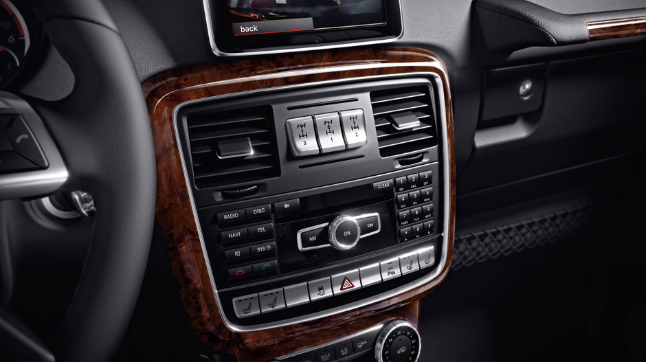 in Black Nappa leather with Burl Walnut wood trim