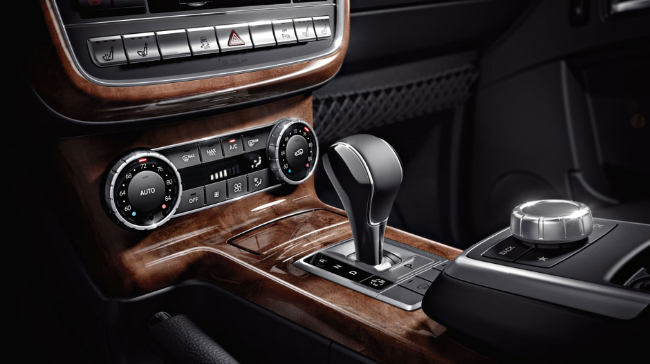 in Black Nappa leather with Burl Walnut wood trim