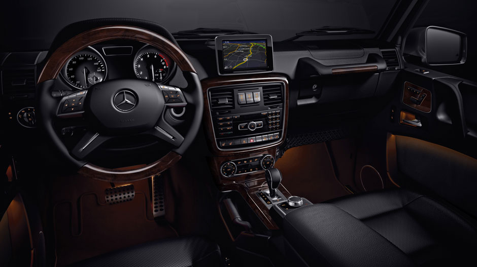 in Black Nappa leather with Burl Walnut wood trim