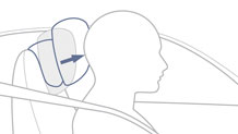 Front sport seats with integrated head restraints