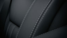 Leather upholstery with contrasting stitching