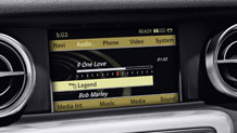 LCD screen showing iPod interface