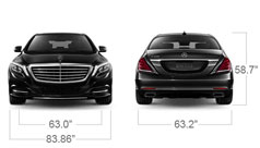 Mercedes Benz 2014 S CLASS S550 LUXURY SEDAN SPECS FRONT BACK D