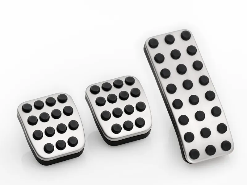 Sports pedals in stainless steel, non-automatic models, with rubber studs c300a