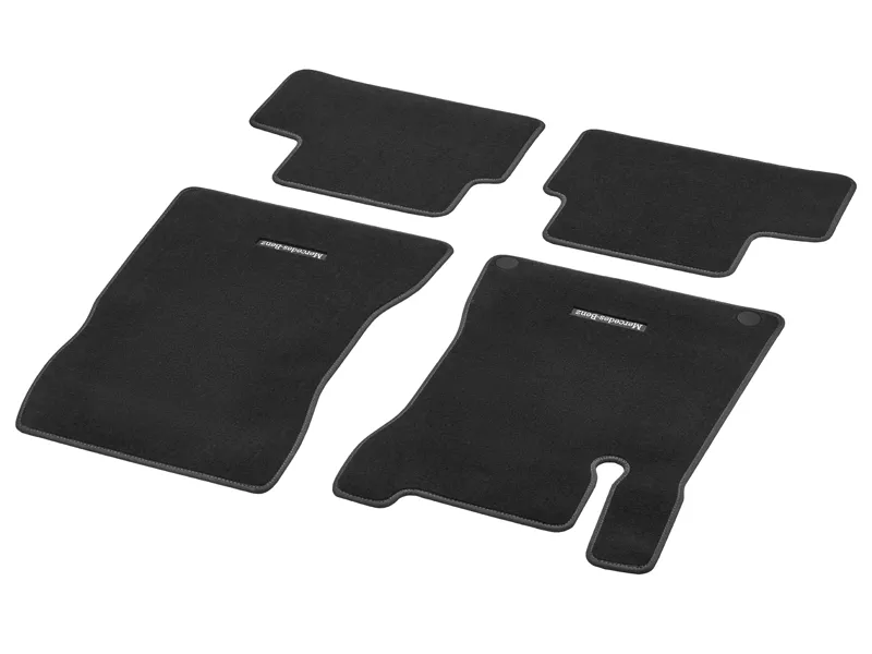 Velour floor mats CLASSIC, set, 4-piece, Mid grey topstitching glb250w