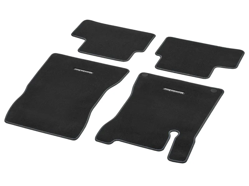Velour floor mats CLASSIC, set, 4-piece, Deep ocean blue topstitching glb250w