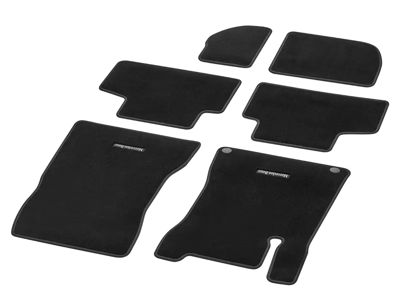 Velour floor mats CLASSIC, set, 6-piece, Nut brown topstitching glb250w
