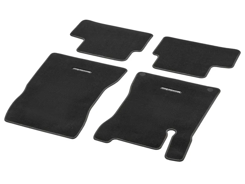 Velour floor mats CLASSIC, set, 4-piece, Nut brown topstitching cla250c4