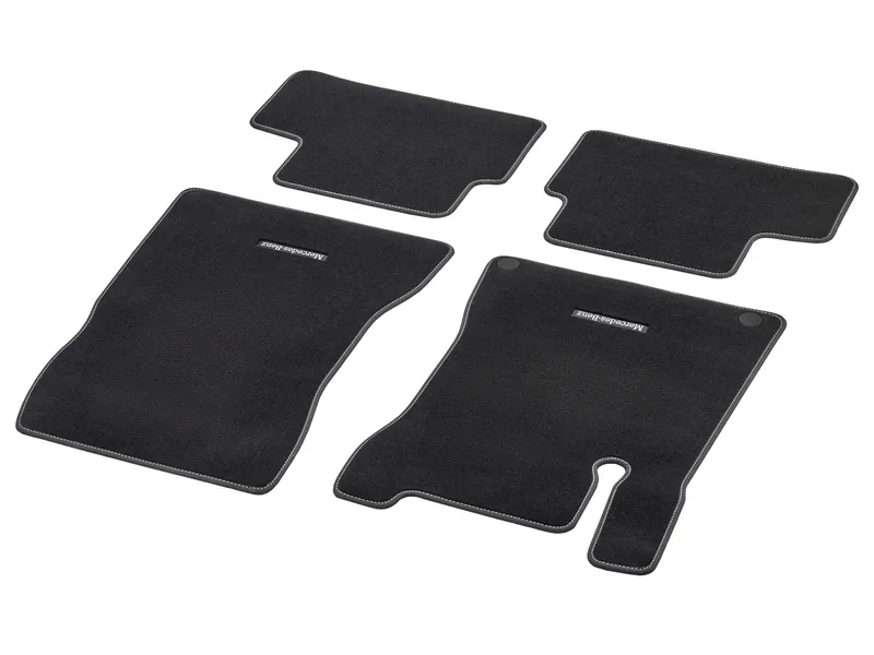 Velour floor mats CLASSIC, set, 4-piece, Silk beige topstitching cla250c4