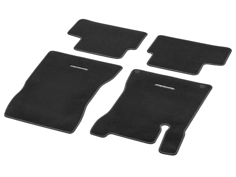 Velour floor mats CLASSIC, set, 4-piece, Mid grey topstitching cla250c4