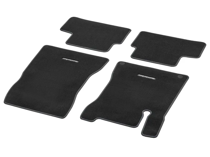 Velour floor mats CLASSIC, set, 4-piece, Deep ocean blue topstitching cla250c4