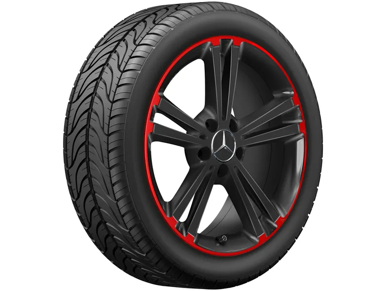 5-twin-spoke wheel, 45.7 cm (18 inch), red rim edge cla250c4