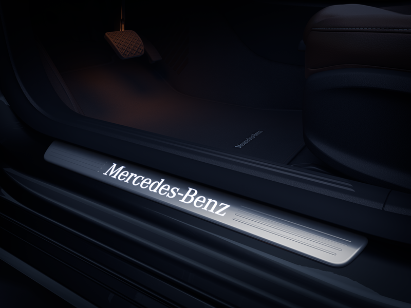 Door sill panel, illuminated, front, set of 2 cla250c4