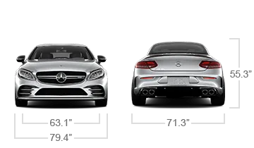 model front and back view diensions