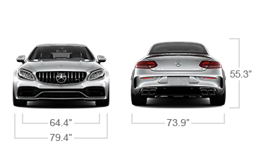 model front and back view diensions