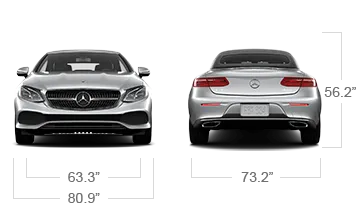 model front and back view diensions