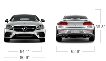 model front and back view diensions