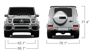 model front and back view diensions