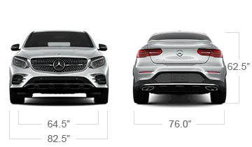 model front and back view diensions
