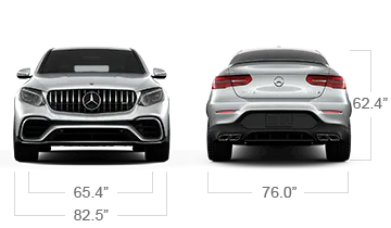 model front and back view diensions