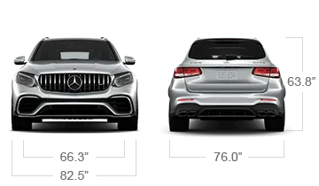 model front and back view diensions