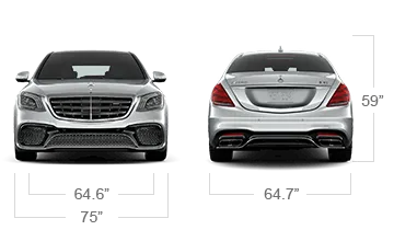 model front and back view diensions