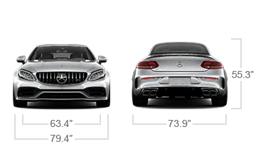 model front and back view diensions