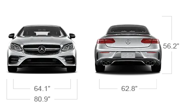 model front and back view diensions