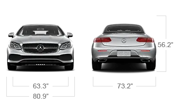 model front and back view diensions