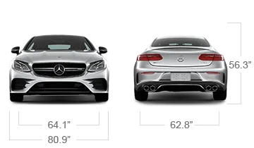 model front and back view diensions