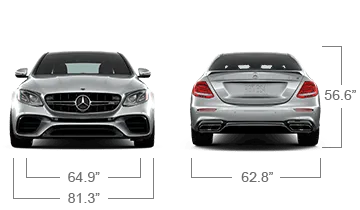 model front and back view diensions