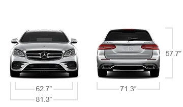 model front and back view diensions