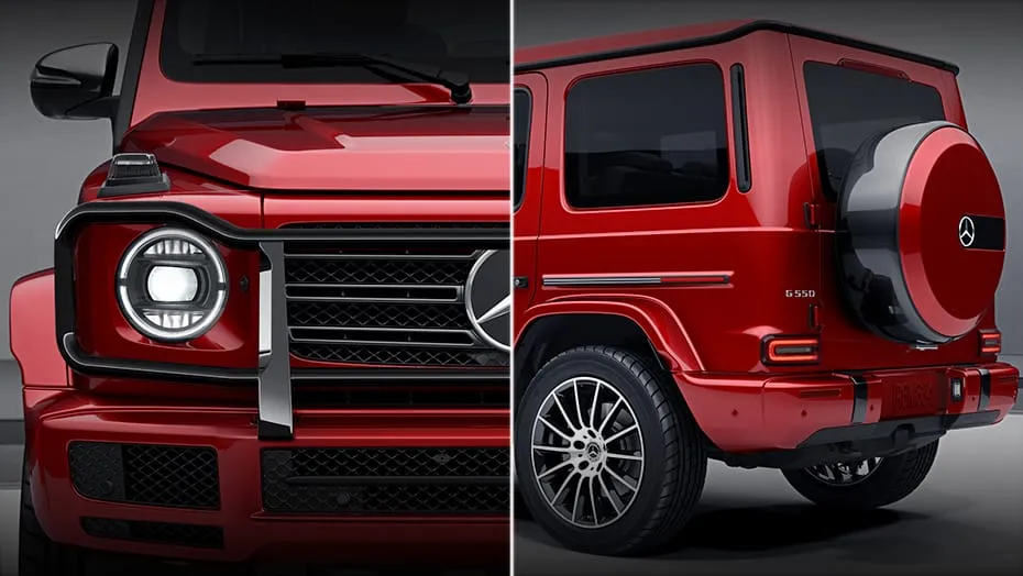 red mercedes g wagon