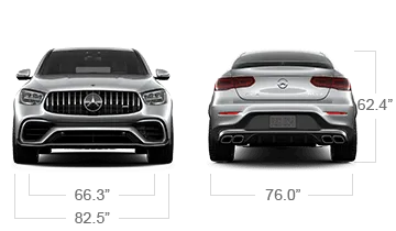 model front and back view diensions