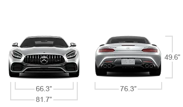 model front and back view diensions