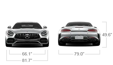model front and back view diensions